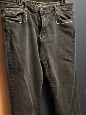 Slim Straight Men's Black Jeans with Contrast Stitching